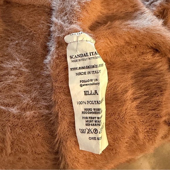 Scandal Italy Ella Soft Fuzzy Knit Loungewear Travel Cardigan Sweater OS NWT - Picture 8 of 8